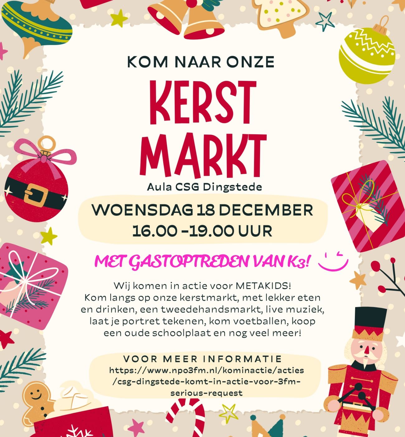 Kerstmarkt voor 3FM Serious Request - steun Metakids!